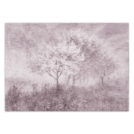 Fototapete - Ein blühender Baum in der Wiese Aquarell | Feeby