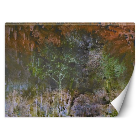 Fototapete - Ein blühender Baum in der wiese Aquarell | Feeby