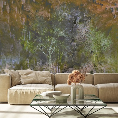 Fototapete - Ein blühender Baum in der wiese Aquarell | Feeby