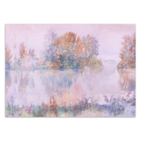 Modische Fototapete - Baum See im Nebel Aquarell | Feeby