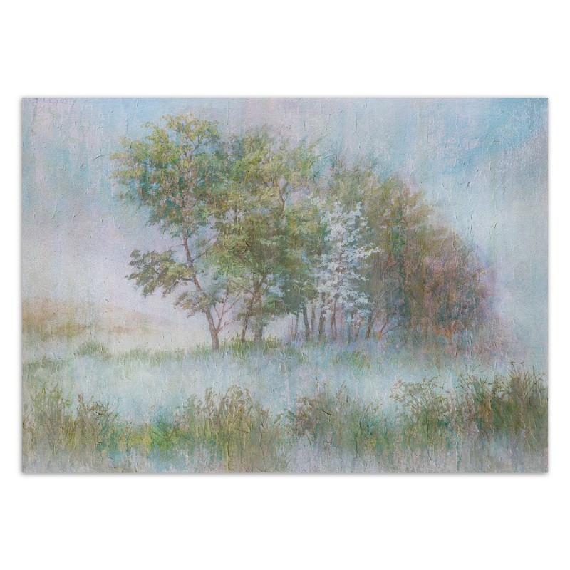 Fototapete - Bäume im Nebel Natur Aquarell | Feeby