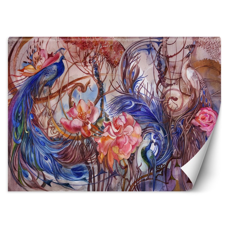 Fototapete - Tropische Dschungel Pfau Blätter | Feeby