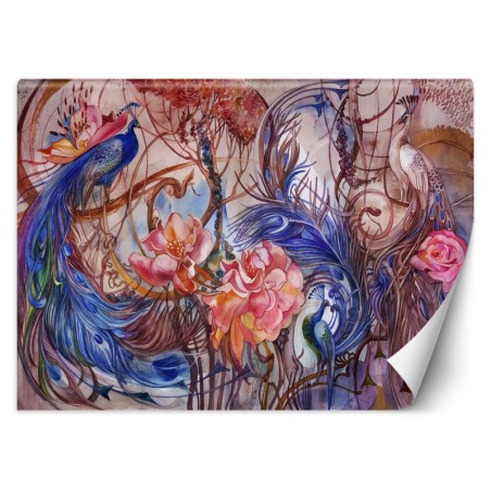 Fototapete - Tropische Dschungel Pfau Blätter | Feeby