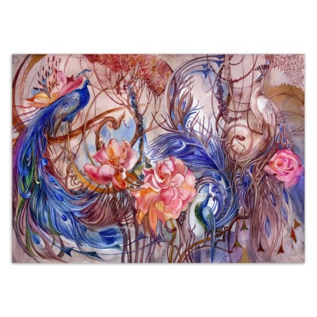 Fototapete - Tropische Dschungel Pfau Blätter | Feeby