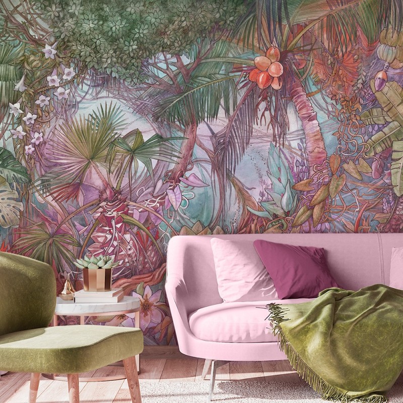 Ekskluzywna fototapeta - Kolorowa dżungla | FEEBY