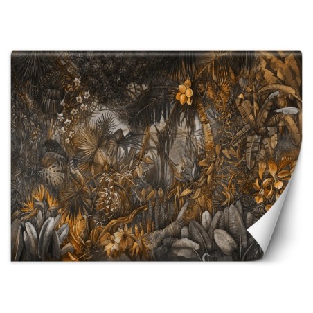 Fototapete - Tropische Dschungel Tiere Braun Orange | Feeby