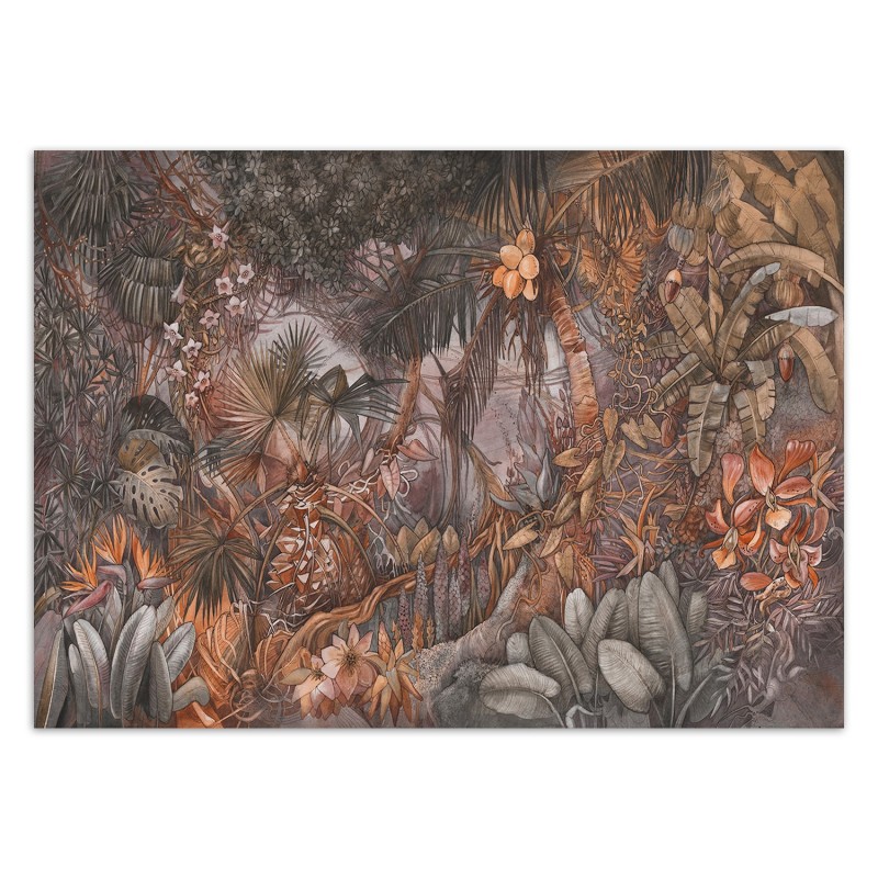 Fototapete - Luxury Bunte Dschungel Tropische Tiere Braun | Feeby