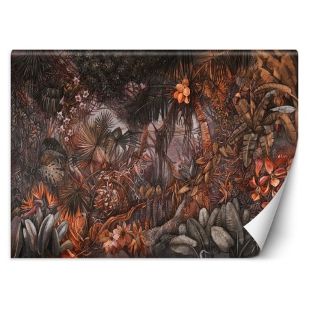 Fototapete - Premium Bunte Dschungel Tropen Tiere Braun | Feeby