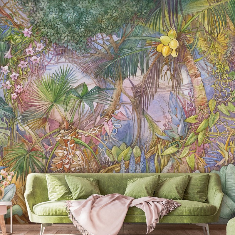 Fototapete - Luxury Bunte Dschungel Tropen Tiere | Feeby