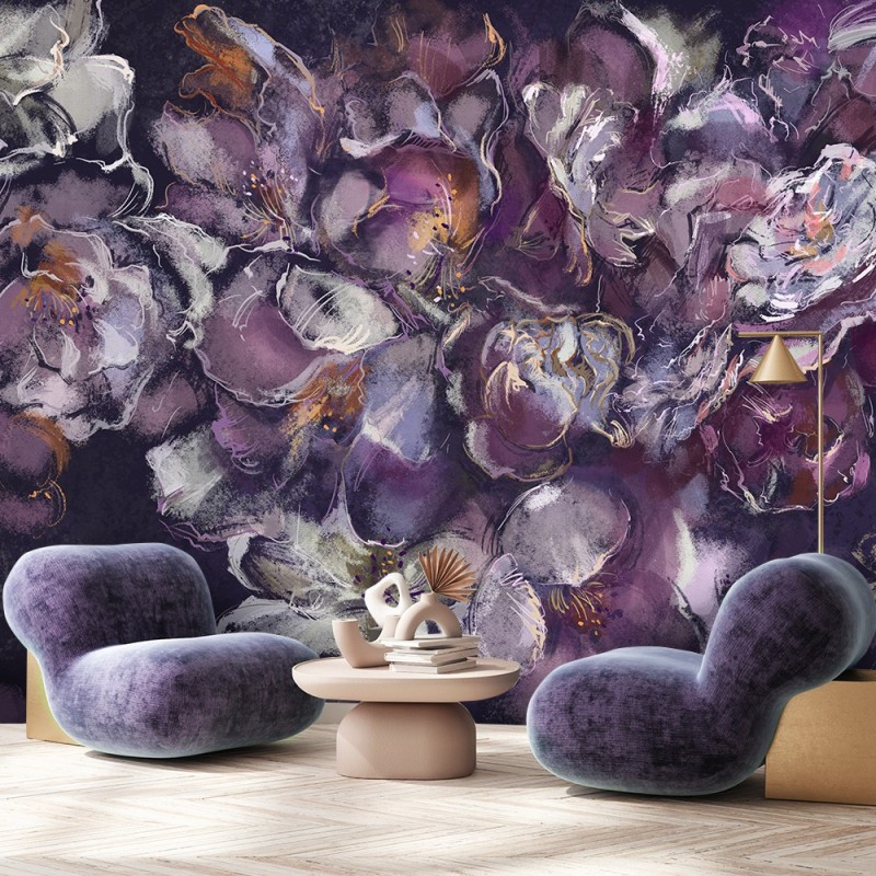 Moderne Fototapete - Iris Blumem Pflanzen Natur Lila | Feeby