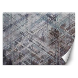 Fototapete - Geometrische Abstrakt 3D Blau Grau | Feeby