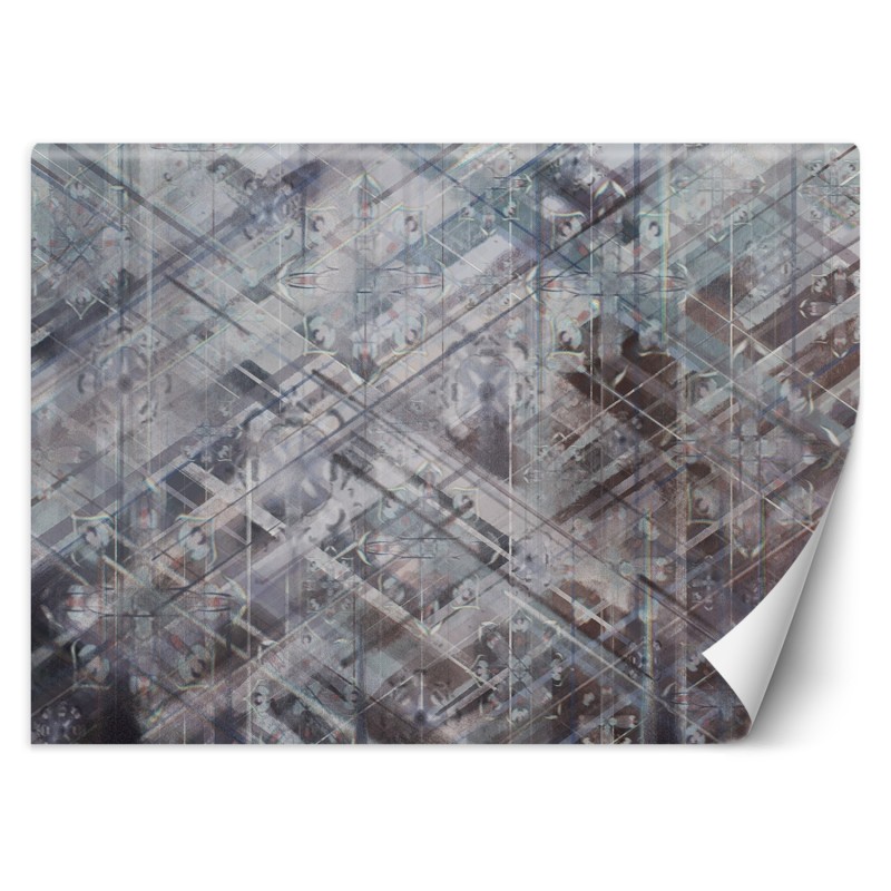 Fototapete - Geometrische Abstrakt 3D Blau Grau | Feeby