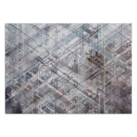 Fototapete - Geometrische Abstrakt 3D Blau Grau | Feeby