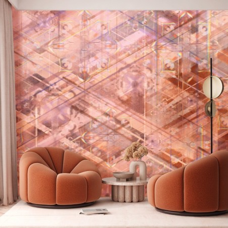 Moderne Fototapete - Geometrische Formen 3D Rosa | Feeby