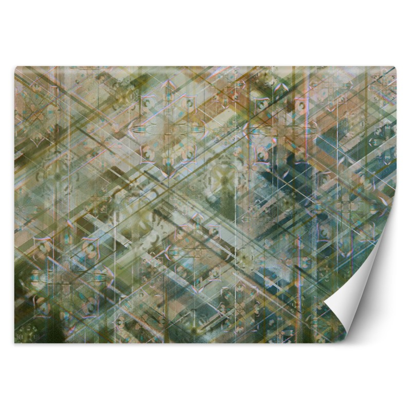 Fototapete - Abstrakt geometrische Formen Grün | Feeby