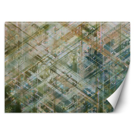 Fototapete - Abstrakt geometrische Formen Grün | Feeby