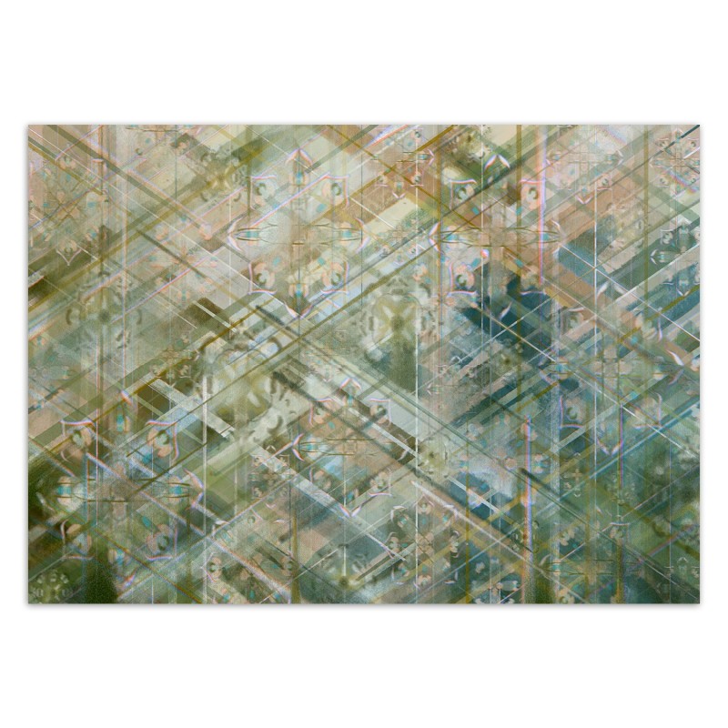 Fototapete - Abstrakt geometrische Formen Grün | Feeby