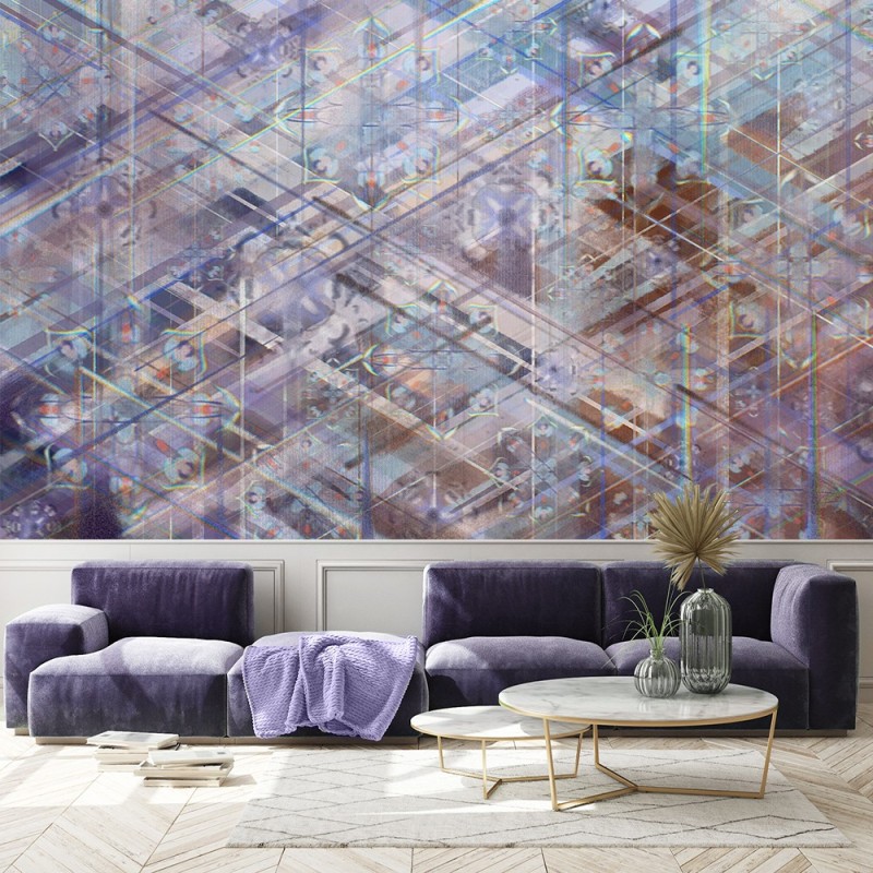 Fototapete - Abstrakte geometrische Formen Blau | Feeby