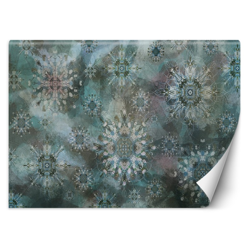 Moderne Fototapete - Mosaik Abstrakt Blau Grau | Feeby