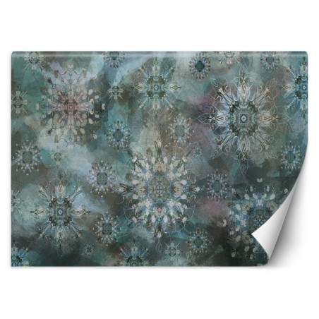 Moderne Fototapete - Mosaik Abstrakt Blau Grau | Feeby