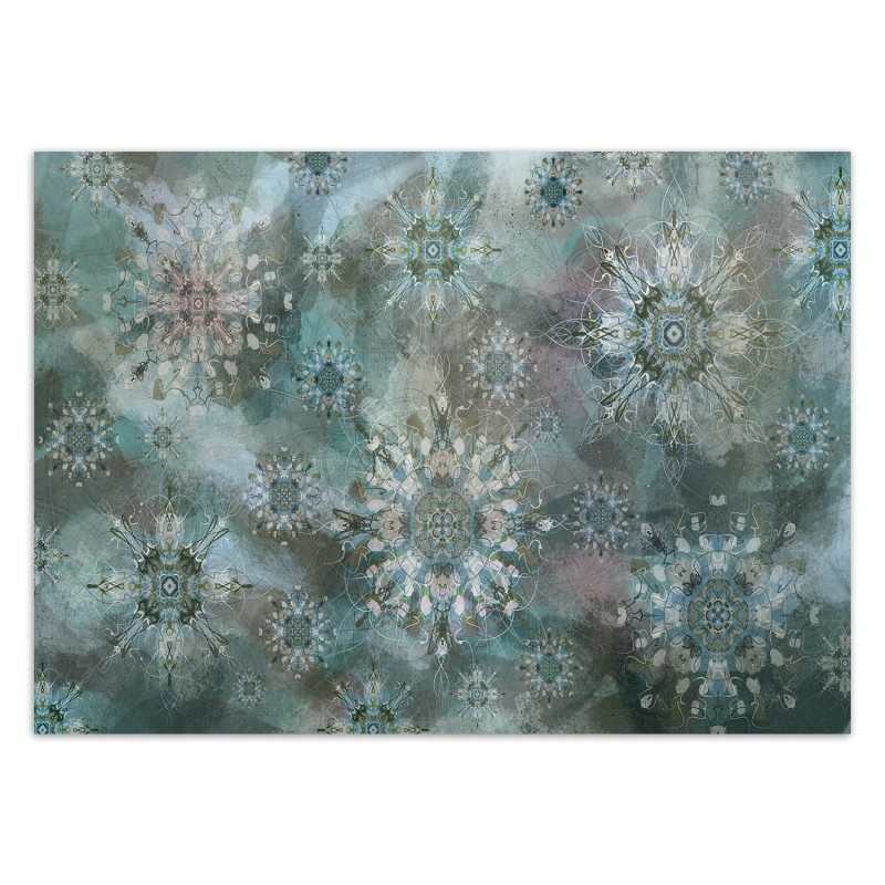 Moderne Fototapete - Mosaik Abstrakt Blau Grau | Feeby