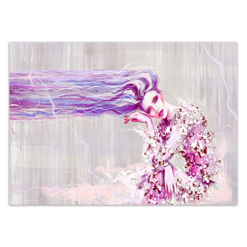 Moderne Fototapete - Abstrakt Frau Handgemalt Rosa | Feeby