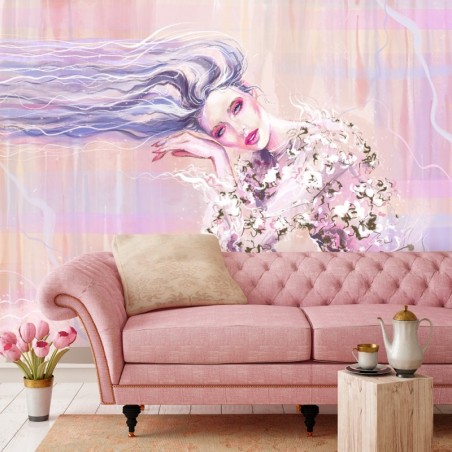 Modische Fototapete - Eine Frau mit langen Haaren | Feeby