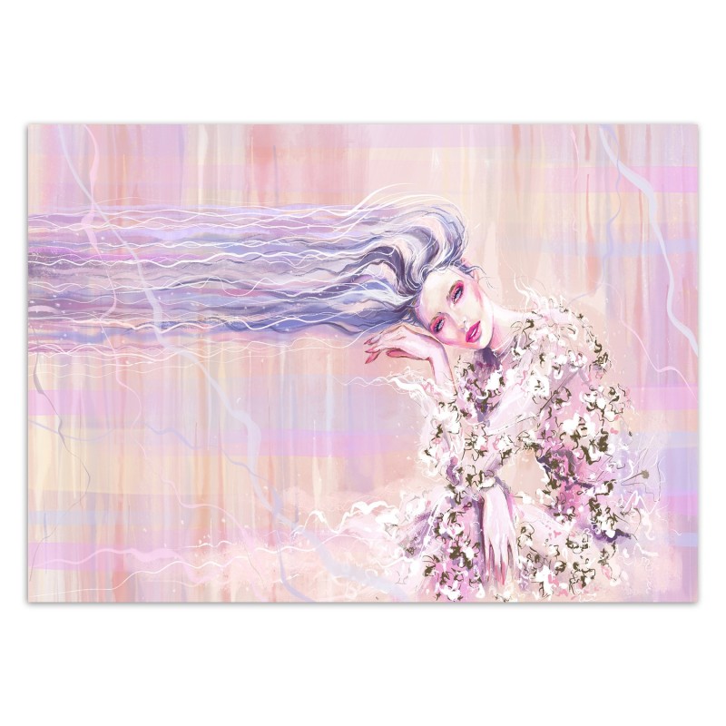 Modische Fototapete - Eine Frau mit langen Haaren | Feeby