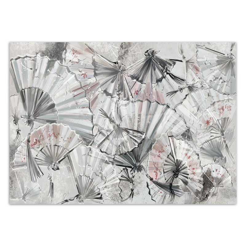 Moderne Fototapete - Japanische Fans Beton Abstrakt | Feeby