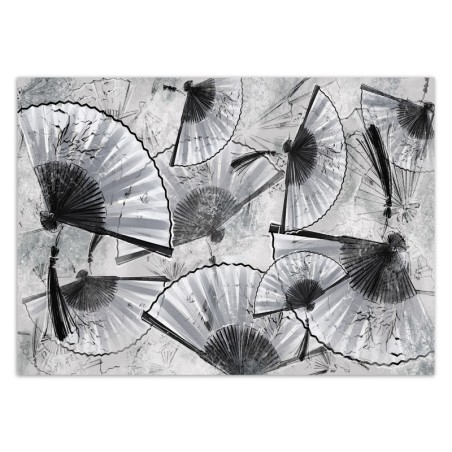 Modische Fototapete - Japanische Fans Beton Grau | Feeby