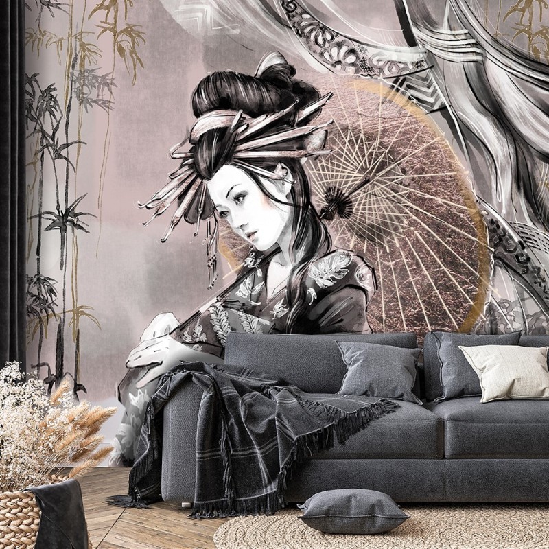 Fototapete - Geisha Orient Bambus Japan | Feeby
