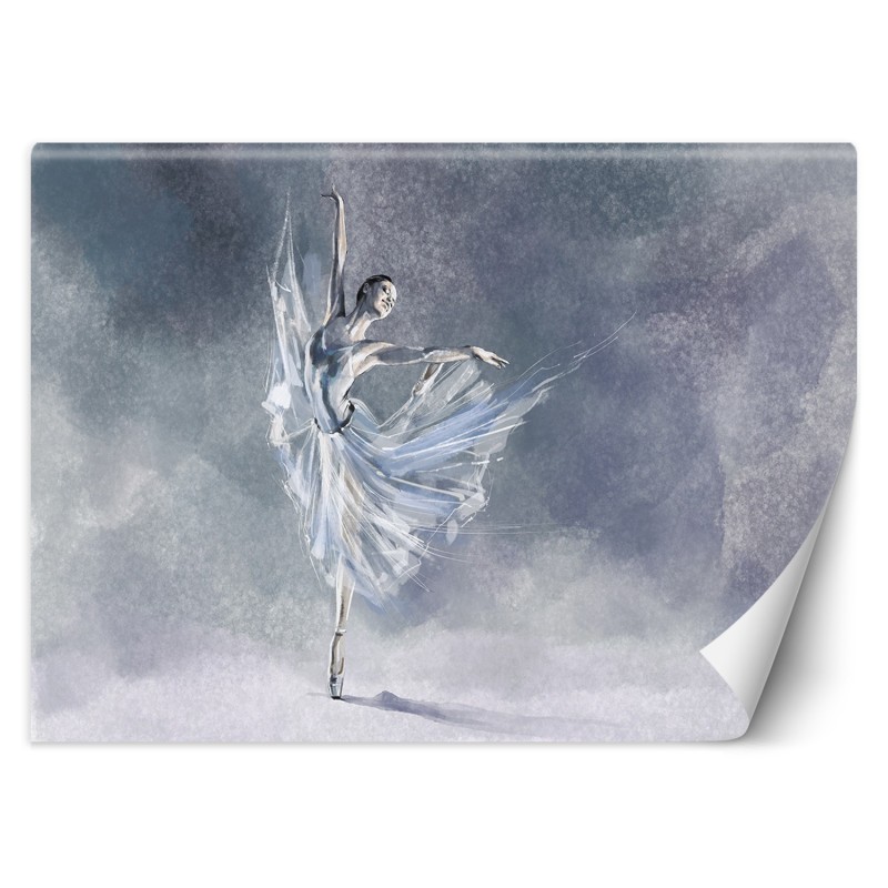 Fototapete - Ballerina Tänzerin wie gemalt Blau | Feeby