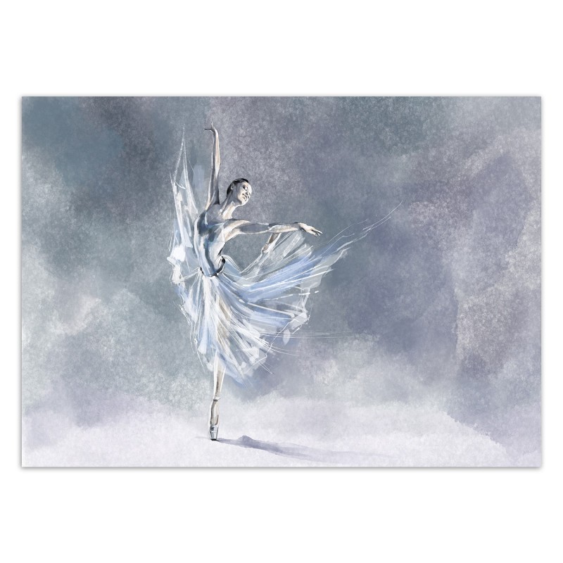 Fototapete - Ballerina Tänzerin wie gemalt Blau | Feeby