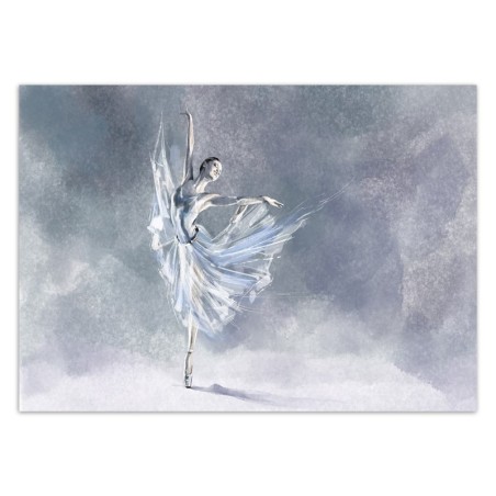 Fototapete - Ballerina Tänzerin wie gemalt Blau | Feeby