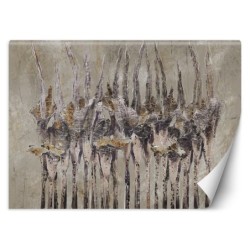 Fototapete - Abstrakt Blumen Pflanzen Beton Beige Grau | Feeby
