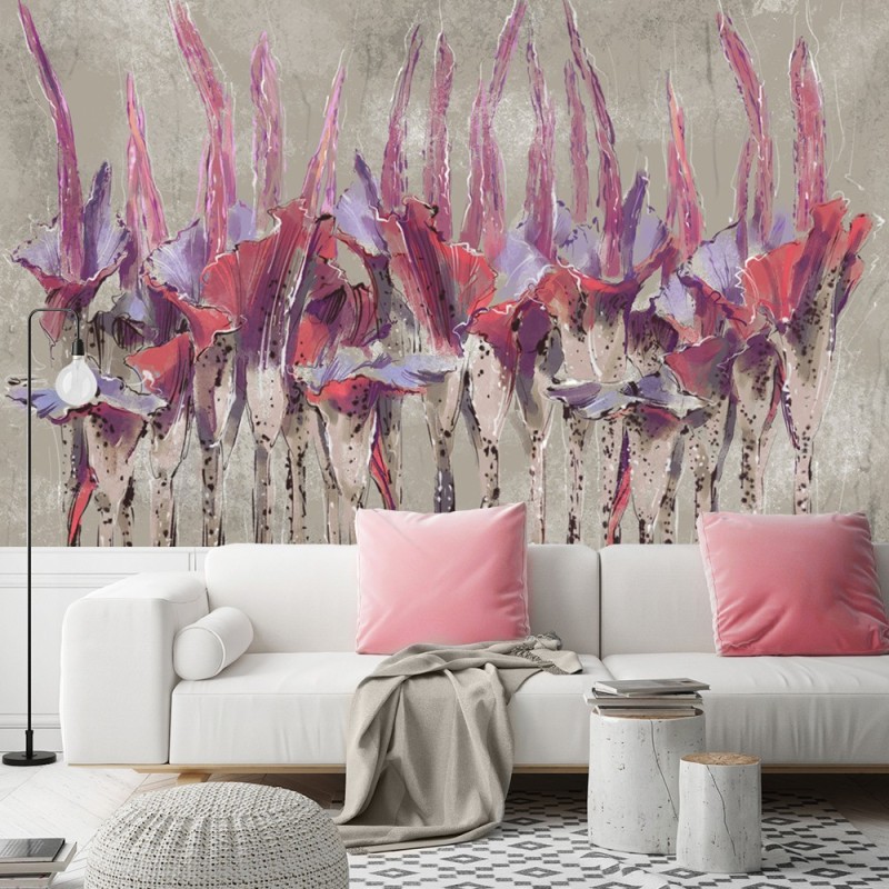 Stilvolle Fototapete - Pflanzen Blumen Abstrakt Rosa | Feeby