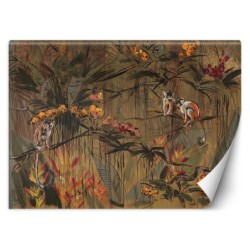 Fototapete - Affen im Tropen Dschungel Braun Orange | Feeby