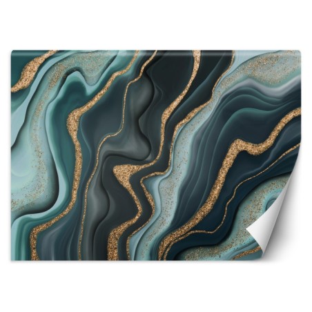 Stilvolle Fototapete - Marmor Struktur Blau Türkis | Feeby