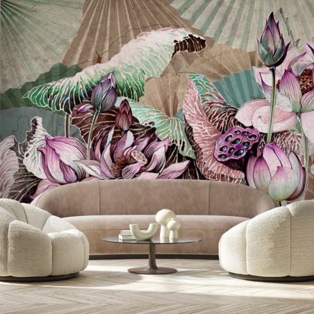 Fototapete - Lotusblumen-Bouquet Blumen Pflanzen | Feeby