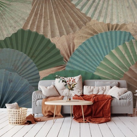 Moderne Fototapete - Pastellfarbene Fächer Abstrakt | Feeby