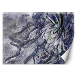 Fototapete - Handbemalt Seerose Blumen Pflanzen Viollet Blau Lila | Feeby