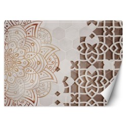 Fototapete - 3D Mandala Ornament Braun Abstrakt | Feeby