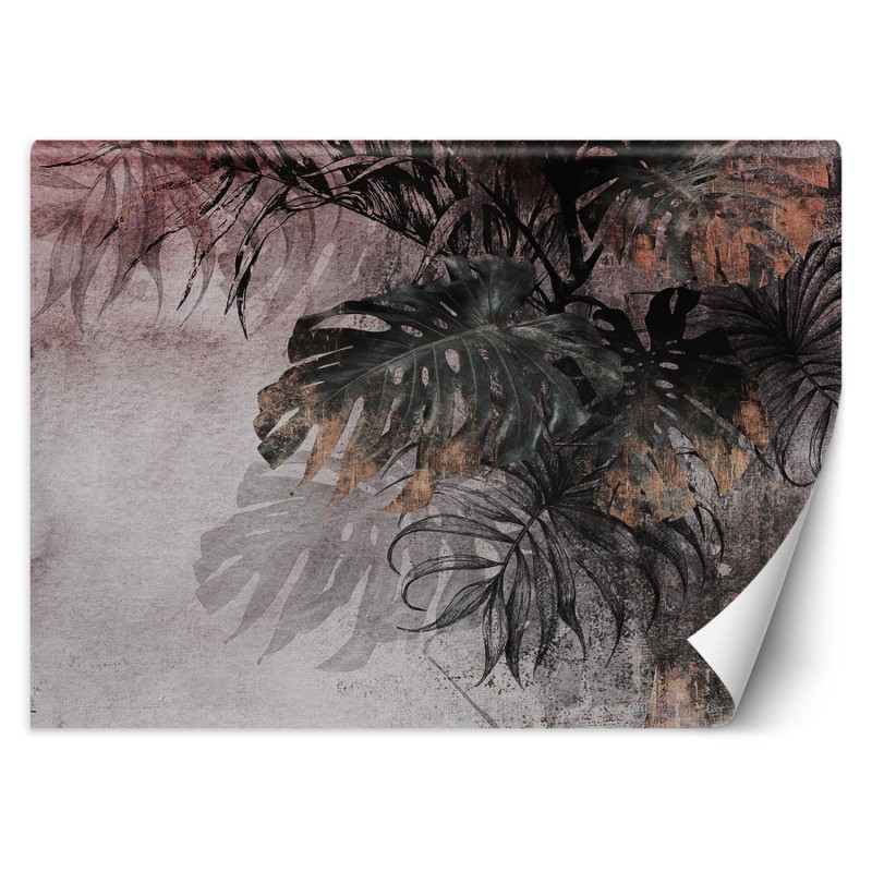 Fototapete - Monstera Palmen Blätter Beton 3D | Feeby