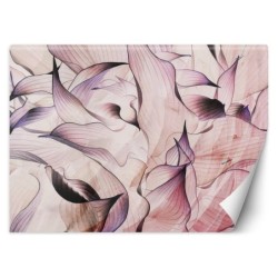 Fototapete - Blumen Blätter Violett Rosa 3D Effekt | Feeby