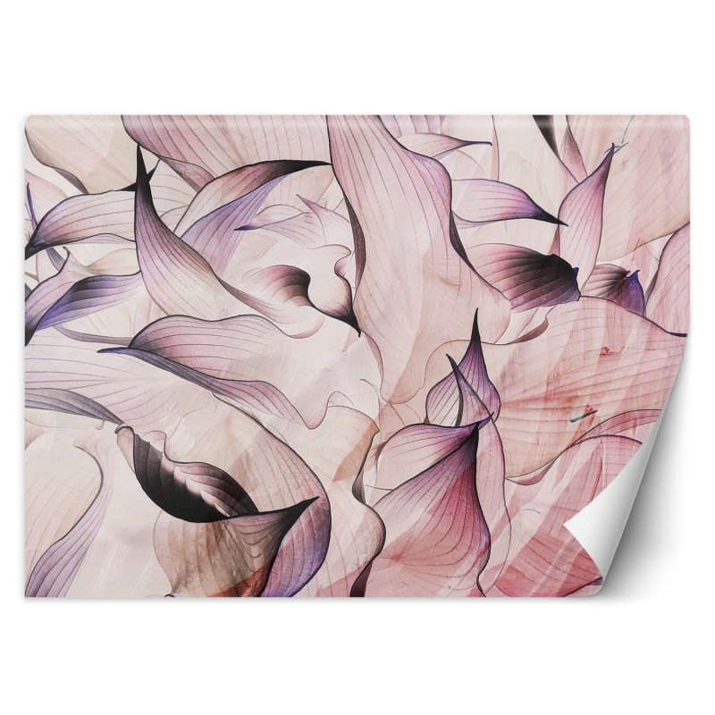 Fototapete - Blumen Blätter Violett Rosa 3D Effekt | Feeby