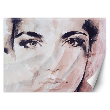 Modische Fototapete - Aquarell Frau Gesicht Abstrakt | Feeby