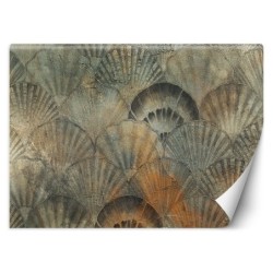 Moderne Fototapete - Muscheln Beton Grau | Feeby