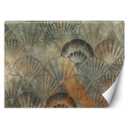 Moderne Fototapete - Muscheln Beton Grau | Feeby