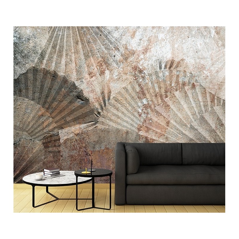 Stilvolle Fototapete - Beige Braun Fan Abstrakt | Feeby