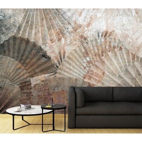 Stilvolle Fototapete - Beige Braun Fan Abstrakt | Feeby